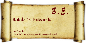 Babák Edvarda névjegykártya
